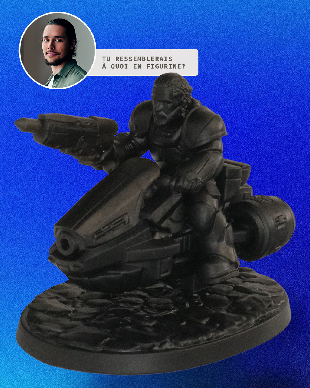 Exemple de figurine personnalisée avec visage intégré